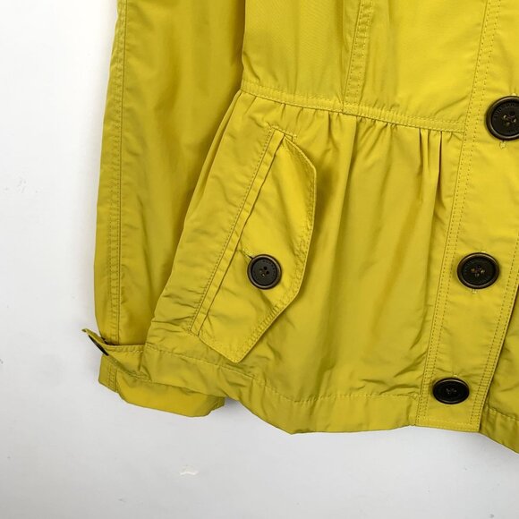 Burberry Yellow Button-Up Womens Trench Coat With Epaulets & Pockets - Picture 4 of 8